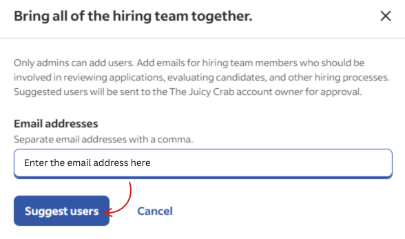 Enter the email address here
